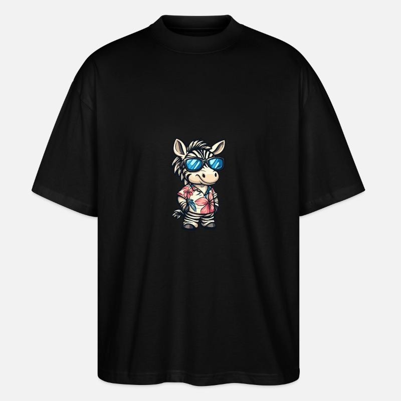 Zebra Comic Cool Summer - Stanley/Stella Oversized Unisex Organic T-shirt Blaster 2.0 - black