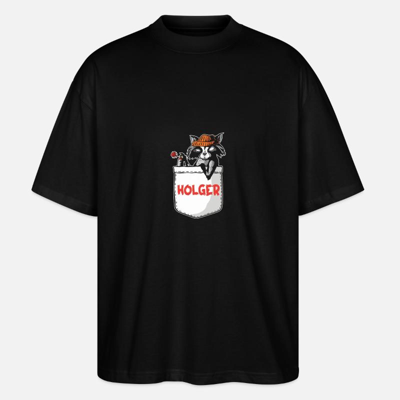 Raton laveur Holger - T-shirt bio Blaster 2.0 coupe oversize Stanley/Stella Unisexe - noir