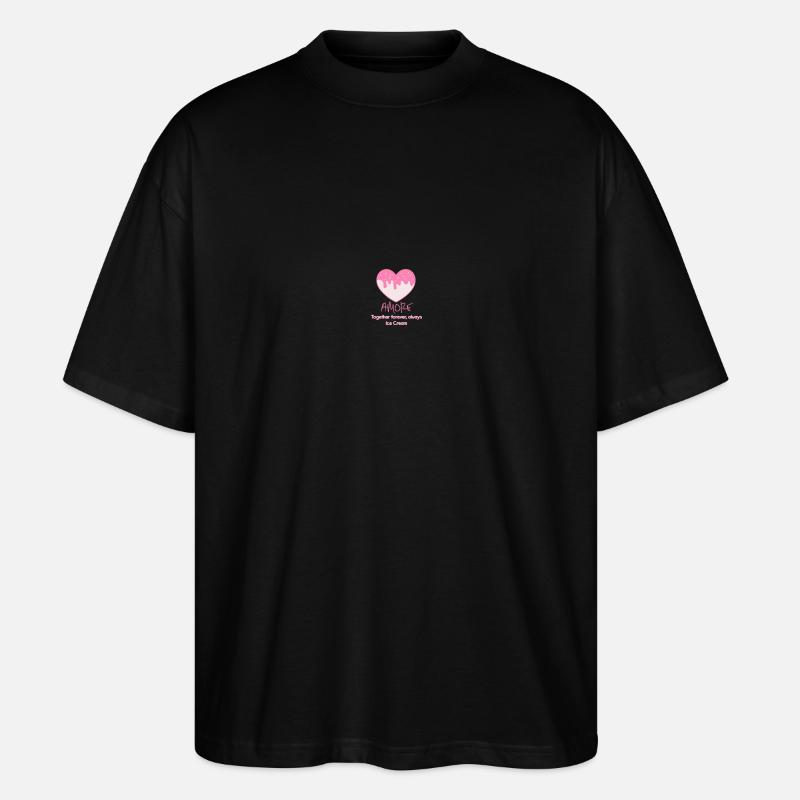 Herz-Eiscreme-rosa Logo - Stanley/Stella Oversized Unisex Bio T-Shirt Blaster 2.0 - Schwarz