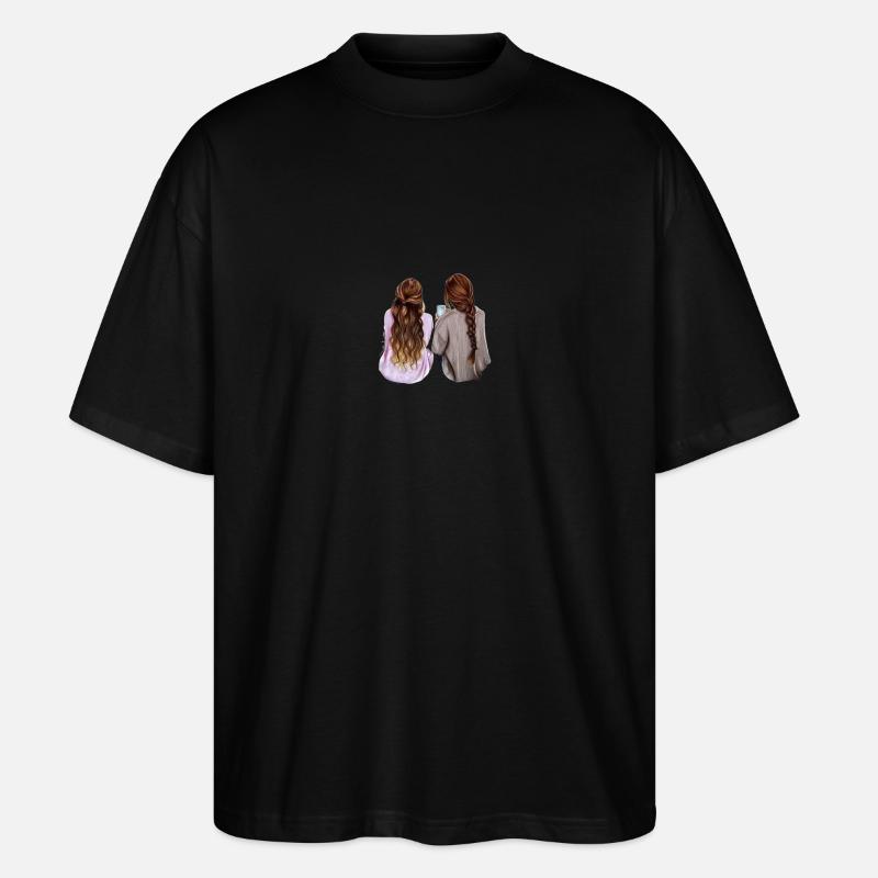 Mutter und Tochter - Stanley/Stella Oversized Unisex Bio T-Shirt Blaster 2.0 - Schwarz