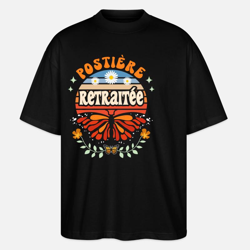 Retro Cadeau Retraite Postière - T-shirt bio Blaster 2.0 coupe oversize Stanley/Stella Unisexe - noir