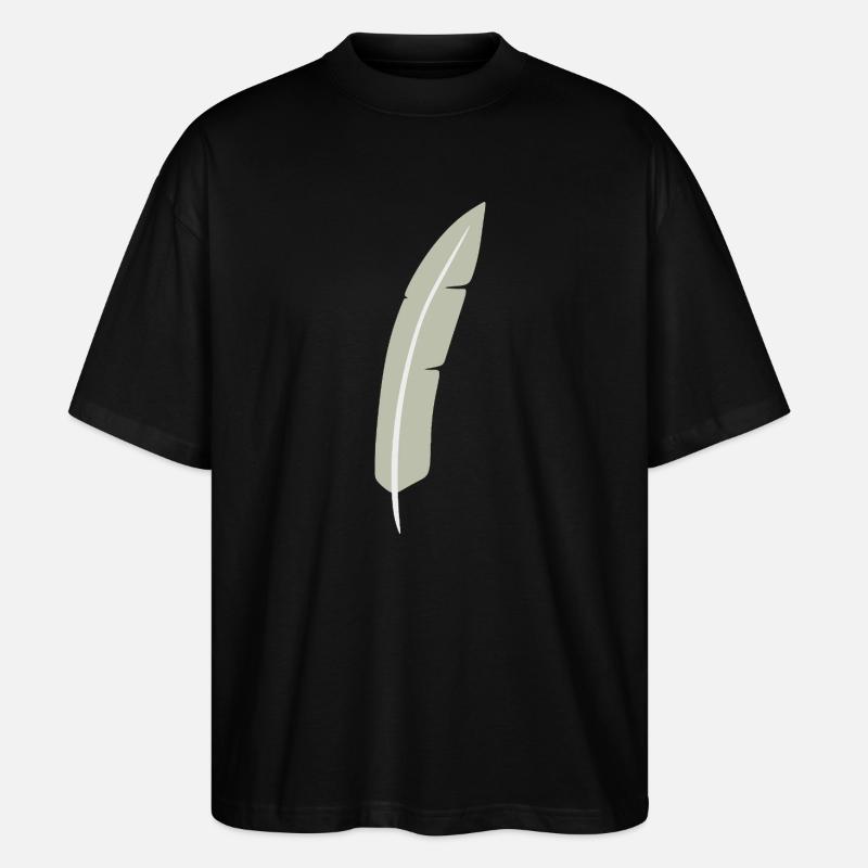 Feather Arc Minimalist Print - T-shirt bio Blaster 2.0 coupe oversize Stanley/Stella Unisexe - noir