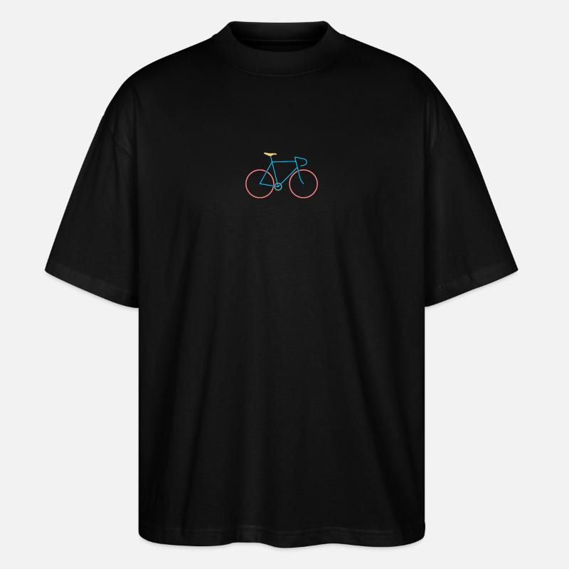 Vélo de course rouge bleu - T-shirt bio Blaster 2.0 coupe oversize Stanley/Stella Unisexe - noir