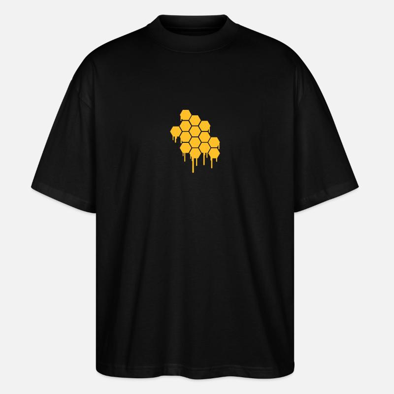 Honeycombs Pattern - Stanley/Stella Oversized Unisex Bio T-Shirt Blaster 2.0 - Schwarz
