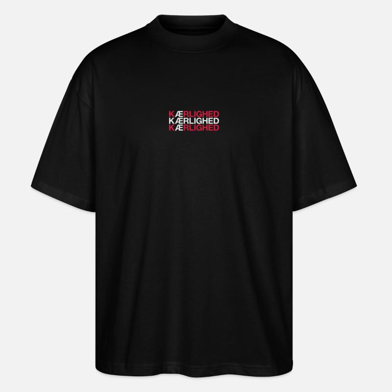 LOVE Danmark Danmark Dannebrog - Stanley/Stella Oversize Unisex Øko T-shirt Blaster 2.0 - sort