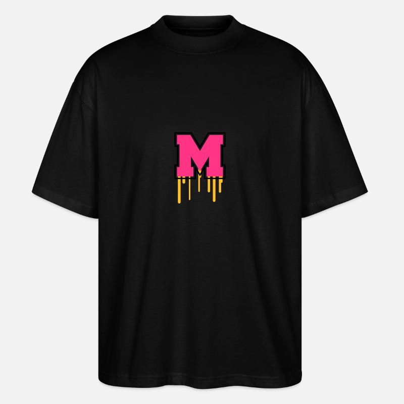 Letter M - Stanley/Stella Oversized Unisex Bio T-Shirt Blaster 2.0 - Schwarz