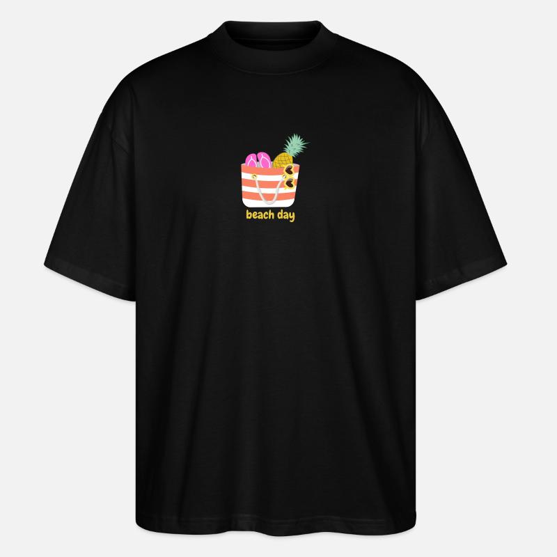 Journée à la plage - T-shirt bio Blaster 2.0 coupe oversize Stanley/Stella Unisexe - noir