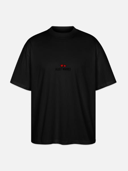 Just Married Wedding Heart - Stanley/Stella Oversized Unisex Organic T-shirt Blaster 2.0 - black
