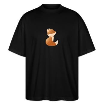Vos - Stanley/Stella Uniseks oversized bio T-shirt Blaster 2.0 - zwart - Voor - Alina (178cm) & Michal (187cm)