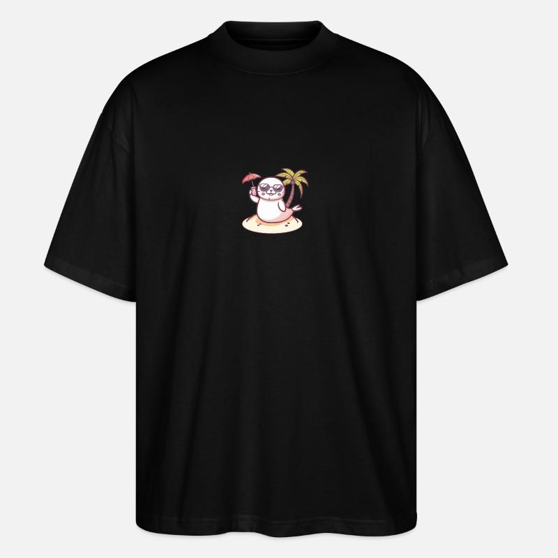 Robbe Sommer Strand Comic - Stanley/Stella Oversized Unisex Bio T-Shirt Blaster 2.0 - Schwarz