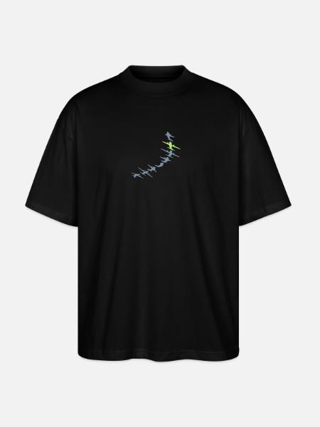Pink White Aircraft - Stanley/Stella Oversized Unisex Organic T-shirt Blaster 2.0 - black