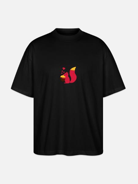 squirell love nuts - Stanley/Stella Oversized Unisex Organic T-shirt Blaster 2.0 - black