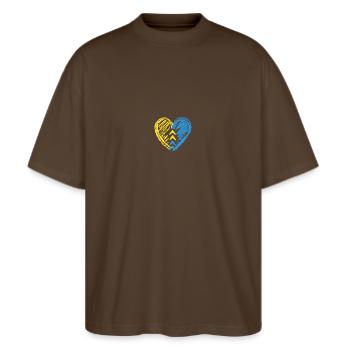 Schéma du syndrome de Down de l’anse cardiaque - T-shirt bio Blaster 2.0 coupe oversize Stanley/Stella Unisexe - marron foncé - Devant - Alina (178cm) & Michal (187cm)