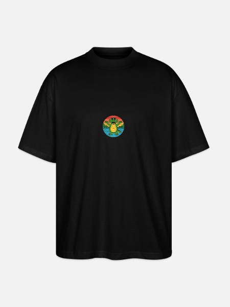 Alligator Retro Alligators - Stanley/Stella Oversized Unisex Organic T-shirt Blaster 2.0 - black