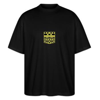 Brusttasche Hipster - Stanley/Stella Oversized Unisex Bio T-Shirt Blaster 2.0 - Schwarz - Vorne - Alina (178cm) & Michal (187cm)