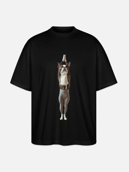 Boston Terrier - Stanley/Stella Oversized Unisex Bio T-Shirt Blaster 2.0 - Schwarz