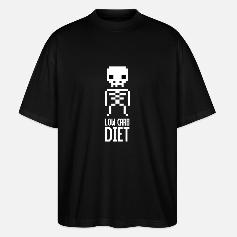 Low Carb Diet Skeleton - Stanley/Stella Oversized Unisex Bio T-Shirt Blaster 2.0 - Schwarz