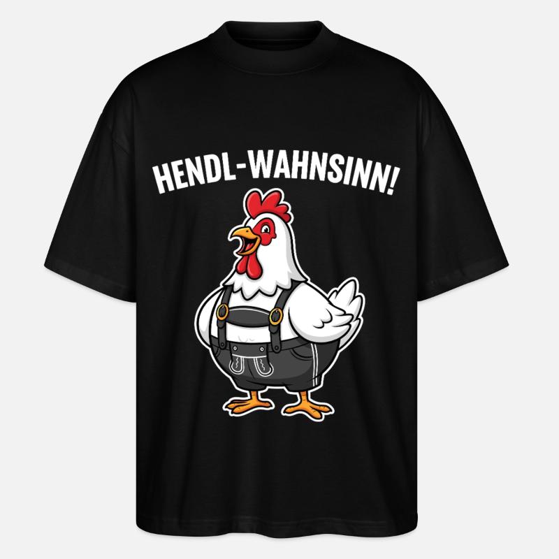 Hendl-Wahnsinn ! - Stanley/Stella Oversized Unisex Bio T-Shirt Blaster 2.0 - Schwarz