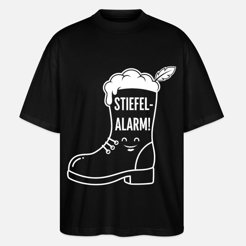 Stiefel Bier - Stanley/Stella Oversized Unisex Bio T-Shirt Blaster 2.0 - Schwarz