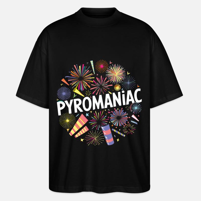 Pyrotechnik Silvester Feuerwerk Neujahr - Stanley/Stella Oversized Unisex Bio T-Shirt Blaster 2.0 - Schwarz