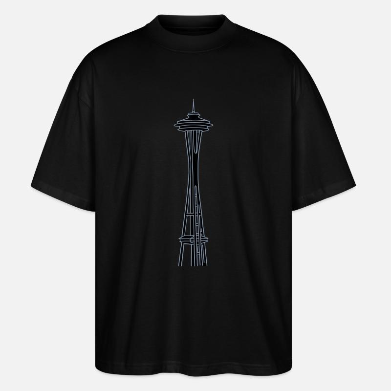 „Space Needle" à Seattle 2 - T-shirt bio Blaster 2.0 coupe oversize Stanley/Stella Unisexe - noir