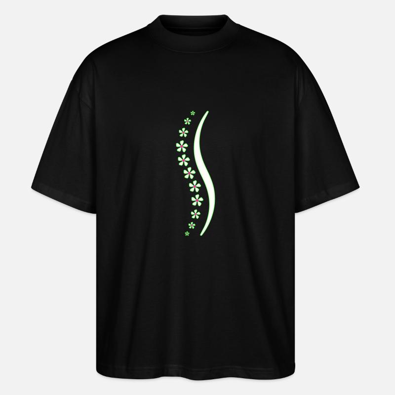 Épine de fleur verte - T-shirt bio Blaster 2.0 coupe oversize Stanley/Stella Unisexe - noir