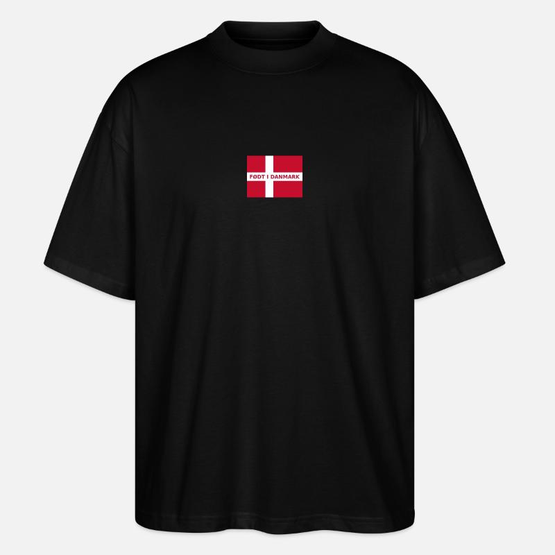 Drapeau danois – Né au Danemark - T-shirt bio Blaster 2.0 coupe oversize Stanley/Stella Unisexe - noir