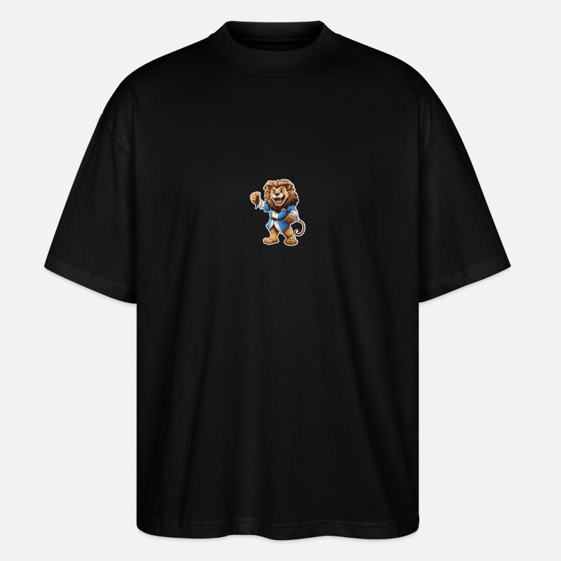 lion wearing a robe - Stanley/Stella Oversized Unisex Bio T-Shirt Blaster 2.0 - Schwarz
