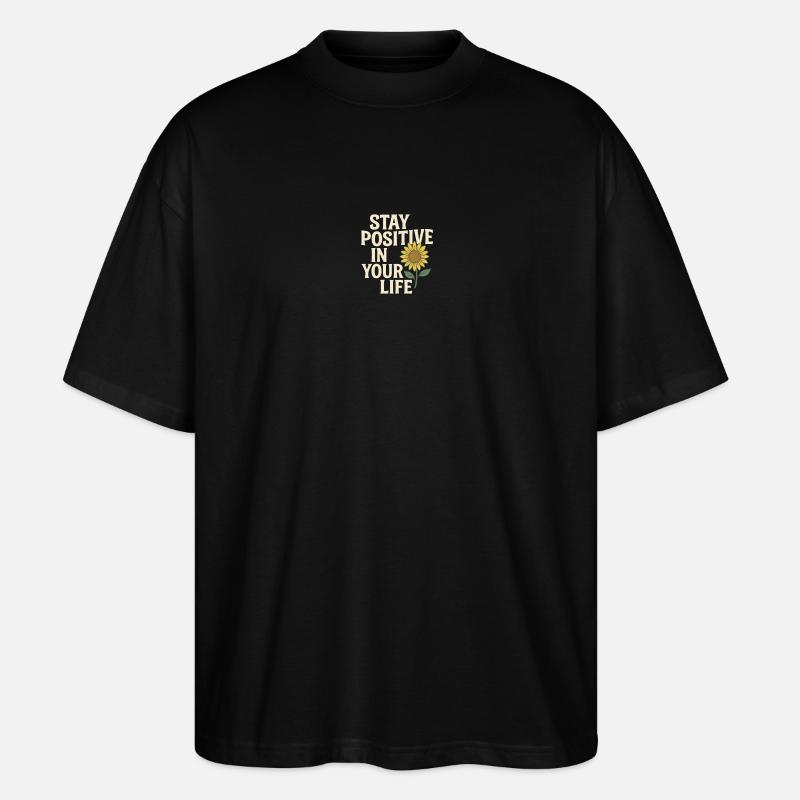 Restez positif Tournesol Vie - T-shirt bio Blaster 2.0 coupe oversize Stanley/Stella Unisexe - noir