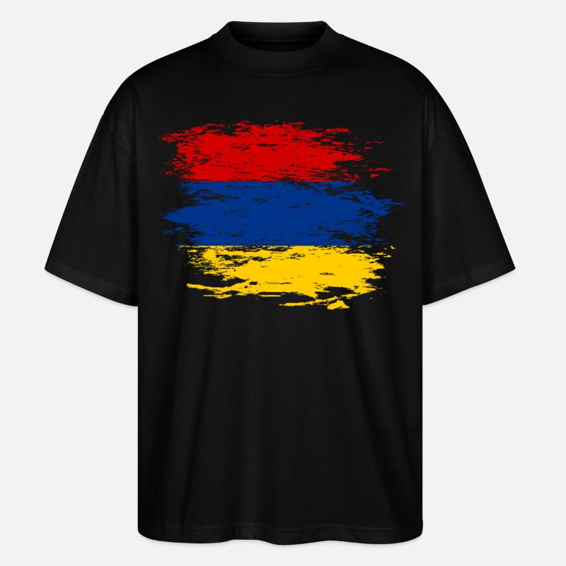 Drapeau de l'Arménie utilisé - T-shirt bio Blaster 2.0 coupe oversize Stanley/Stella Unisexe - noir