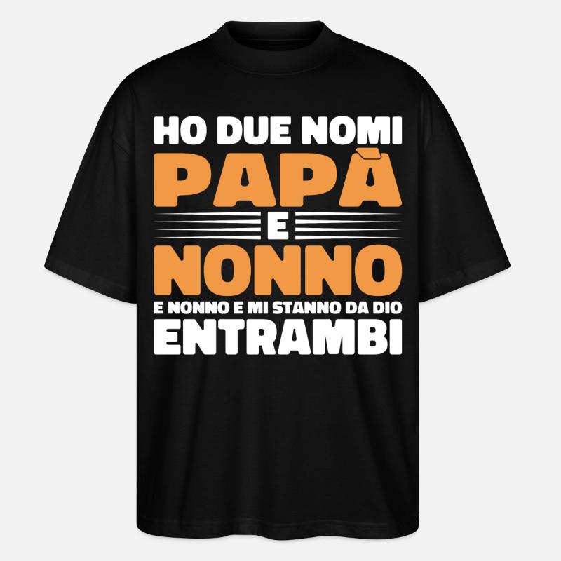 Papa und Opa - Stanley/Stella Oversized Unisex Bio T-Shirt Blaster 2.0 - Schwarz