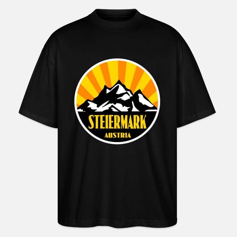 Steiermark - Stanley/Stella Oversized Unisex Bio T-Shirt Blaster 2.0 - Schwarz