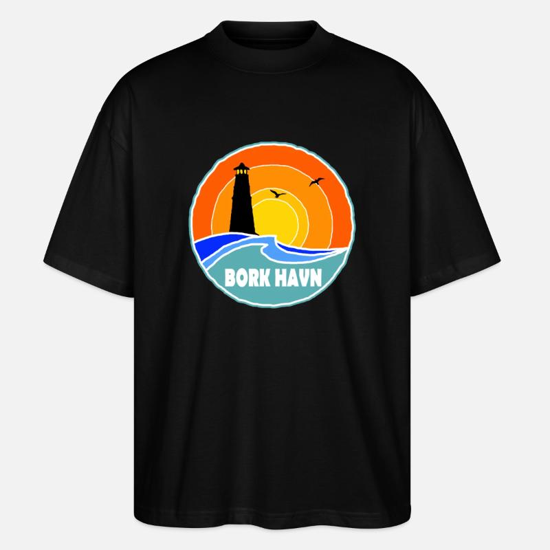 Bork Havn Leuchtturm Dänemark - Stanley/Stella Oversized Unisex Bio T-Shirt Blaster 2.0 - Schwarz