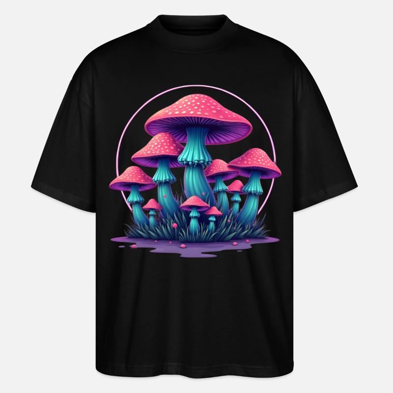 Champignons psychédéliques - T-shirt bio Blaster 2.0 coupe oversize Stanley/Stella Unisexe - noir