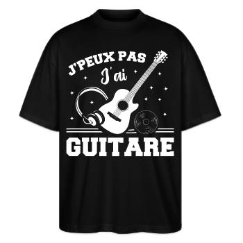 Je Peux Pas J ai Guitare - T-shirt bio Blaster 2.0 coupe oversize Stanley/Stella Unisexe - noir - Devant - Alina (178cm) & Michal (187cm)