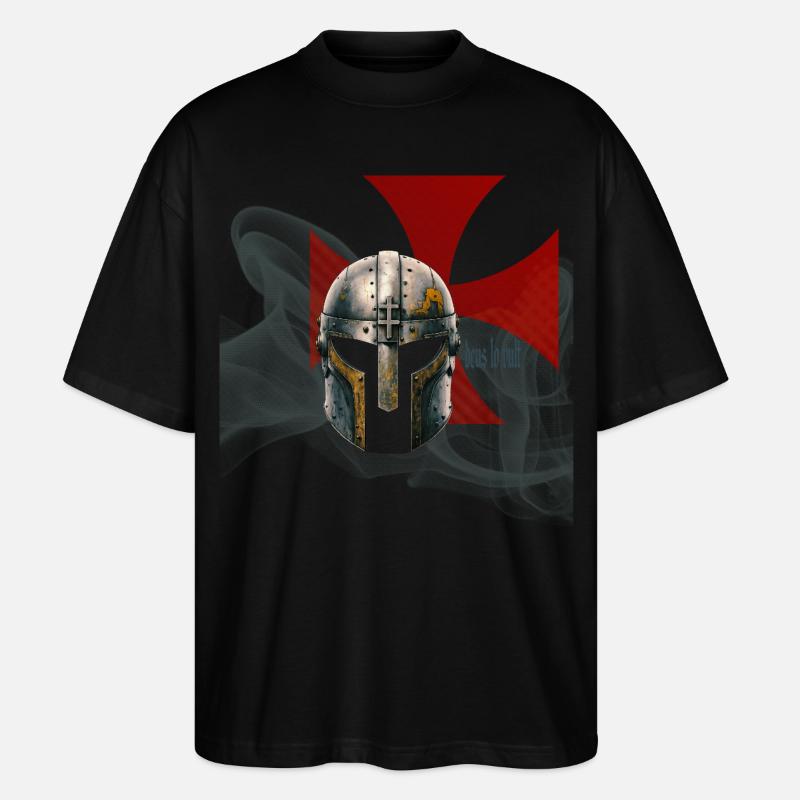 Mittelalterlicher Templerhelm - Stanley/Stella Oversized Unisex Bio T-Shirt Blaster 2.0 - Schwarz