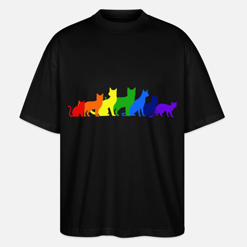 Arc-en-ciel de chats - T-shirt bio Blaster 2.0 coupe oversize Stanley/Stella Unisexe - noir