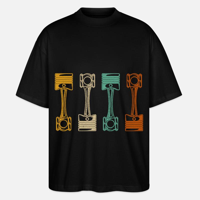 Mécanicien de voitures rétro - T-shirt bio Blaster 2.0 coupe oversize Stanley/Stella Unisexe - noir