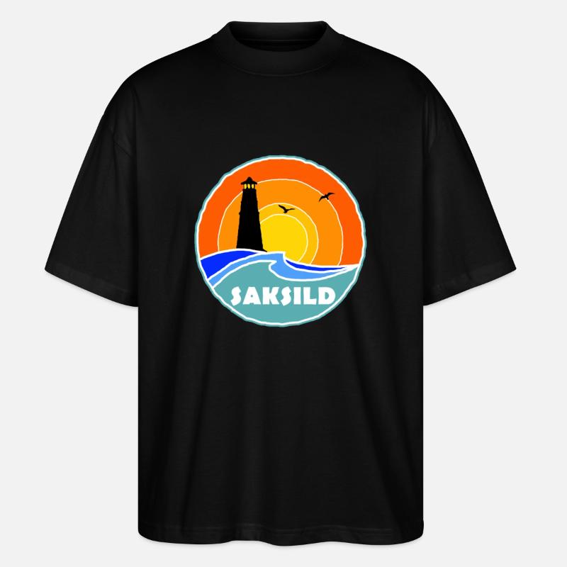 Phare de Saksild, Danemark - T-shirt bio Blaster 2.0 coupe oversize Stanley/Stella Unisexe - noir