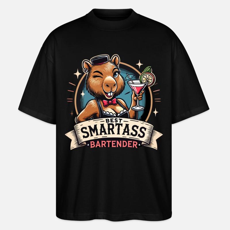 Barman Barmaid Capybara Capy Gift - T-shirt bio Blaster 2.0 coupe oversize Stanley/Stella Unisexe - noir