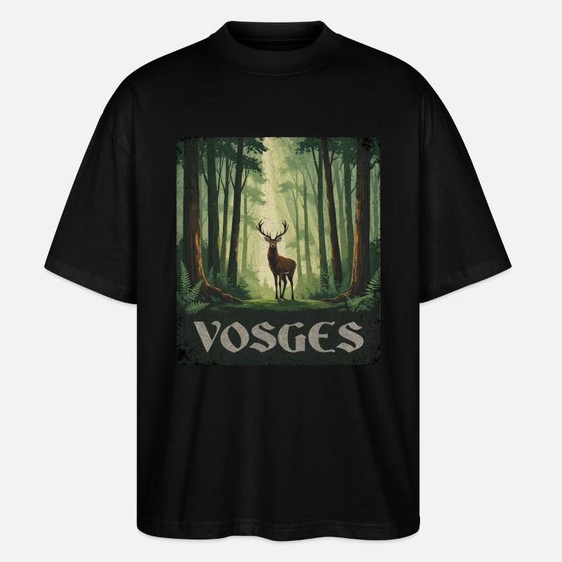 Vosges Hirsch Wald - Stanley/Stella Oversized Unisex Bio T-Shirt Blaster 2.0 - Schwarz