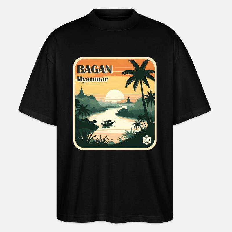 Bagan Myanmar - Stanley/Stella Oversized Unisex Bio T-Shirt Blaster 2.0 - Schwarz
