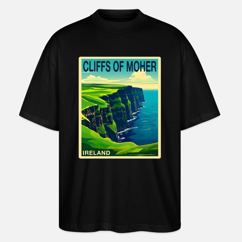 cliffs of moher Irland - Stanley/Stella Oversized Unisex Bio T-Shirt Blaster 2.0 - Schwarz