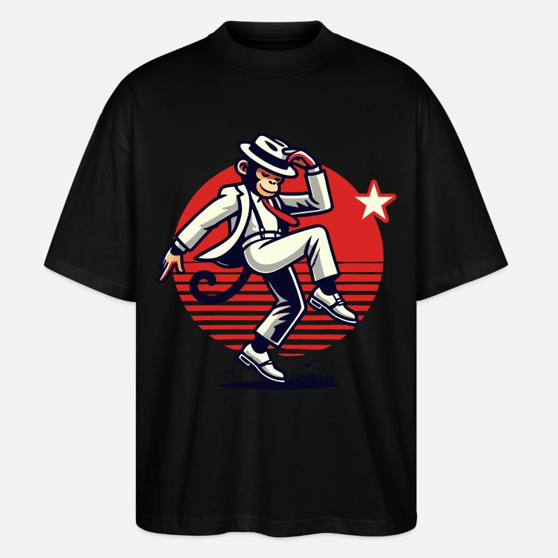 Moonwalk-Monkey Affentanz Affe - Stanley/Stella Oversized Unisex Bio T-Shirt Blaster 2.0 - Schwarz