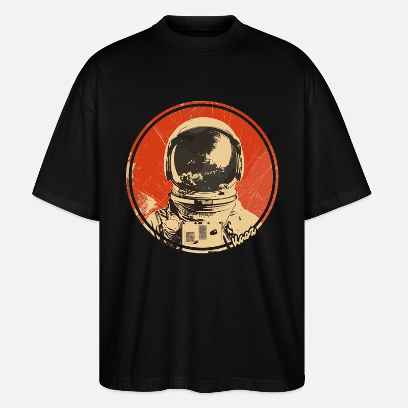 Conception spatiale rétro astronaute - T-shirt bio Blaster 2.0 coupe oversize Stanley/Stella Unisexe - noir