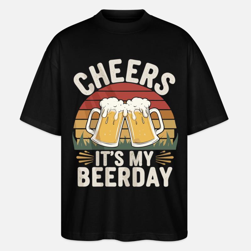 It's My Beerday - Stanley/Stella Oversized Unisex Bio T-Shirt Blaster 2.0 - Schwarz