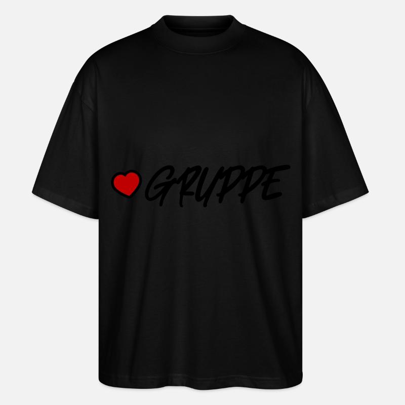 Gruppe Herz - Stanley/Stella Oversized Unisex Bio T-Shirt Blaster 2.0 - Schwarz