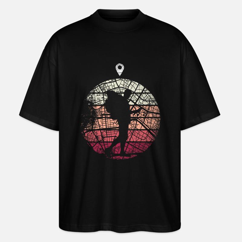 Geocaching Geschenk - Stanley/Stella Oversized Unisex Bio T-Shirt Blaster 2.0 - Schwarz