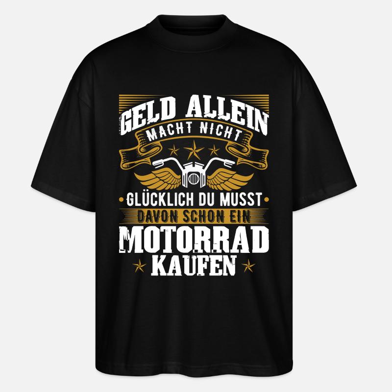Biker Geschenkidee - Stanley/Stella Oversized Unisex Bio T-Shirt Blaster 2.0 - Schwarz