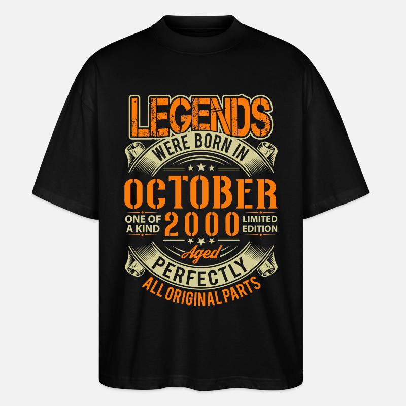 2000 October Birthday Legend - Stanley/Stella Oversized Unisex Organic T-shirt Blaster 2.0 - black